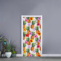 Hawaii Hibiscus Pineapple Pattern Print Door Sticker