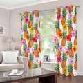 Hawaii Hibiscus Pineapple Pattern Print Extra Wide Grommet Curtains