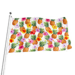 Hawaii Hibiscus Pineapple Pattern Print Flag