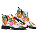 Hawaii Hibiscus Pineapple Pattern Print Flat Ankle Boots