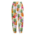 Hawaii Hibiscus Pineapple Pattern Print Fleece Lined Knit Pants