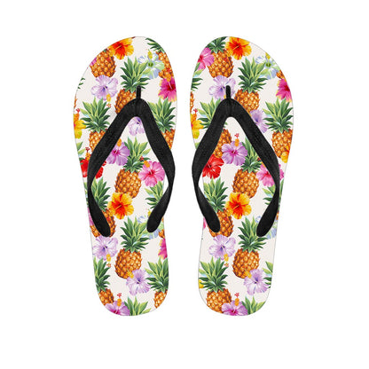 Hawaii Hibiscus Pineapple Pattern Print Flip Flops
