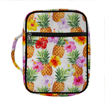 Hawaii Hibiscus Pineapple Pattern Print Front Pocket Bible Bag