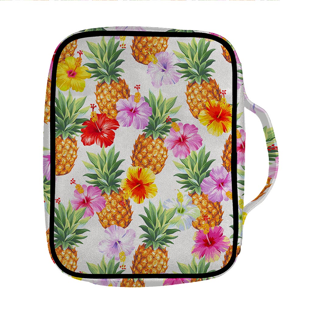 Hawaii Hibiscus Pineapple Pattern Print Front Pocket Bible Bag