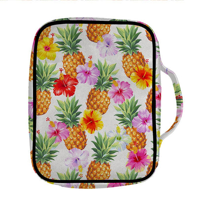 Hawaii Hibiscus Pineapple Pattern Print Front Pocket Bible Bag