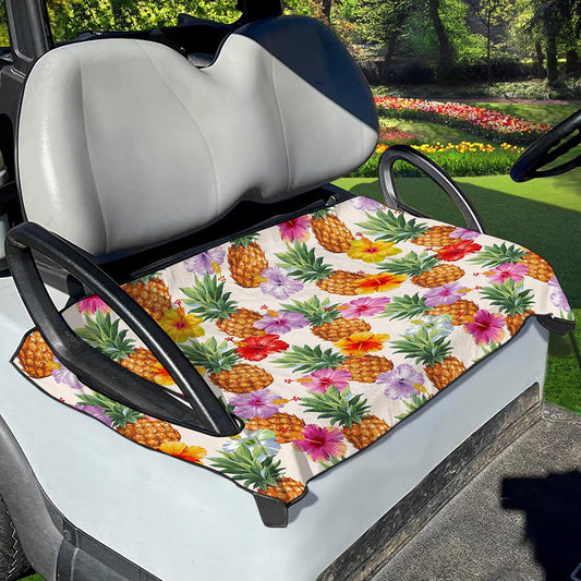 Hawaii Hibiscus Pineapple Pattern Print Golf Cart Seat Cover