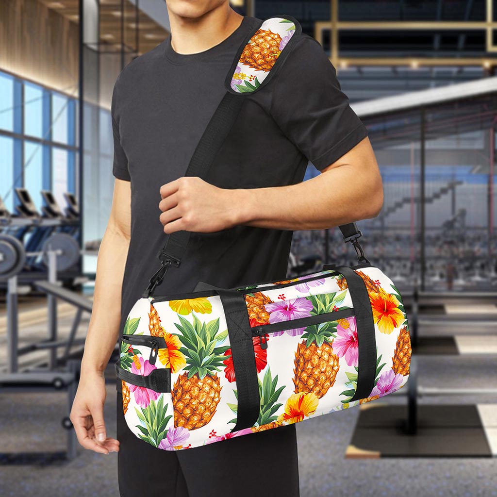 Hawaii Hibiscus Pineapple Pattern Print Gym Bag
