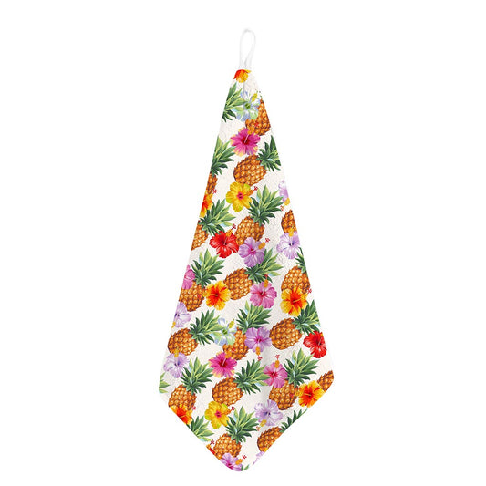 Hawaii Hibiscus Pineapple Pattern Print Hand Towel