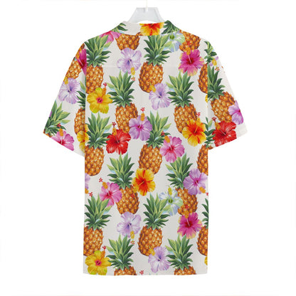 Hawaii Hibiscus Pineapple Pattern Print Hawaiian Shirt