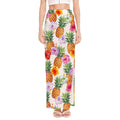 Hawaii Hibiscus Pineapple Pattern Print High Slit Maxi Skirt