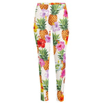 Hawaii Hibiscus Pineapple Pattern Print High-Waisted Pocket Leggings