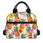 Hawaii Hibiscus Pineapple Pattern Print Insulated Lunch Bag