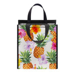 Hawaii Hibiscus Pineapple Pattern Print Insulated Lunch Tote