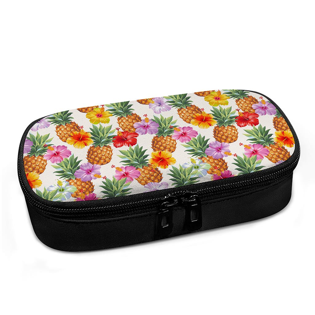 Hawaii Hibiscus Pineapple Pattern Print Insulin Cooler Travel Case