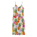 Hawaii Hibiscus Pineapple Pattern Print Jersey Midi Cami Dress