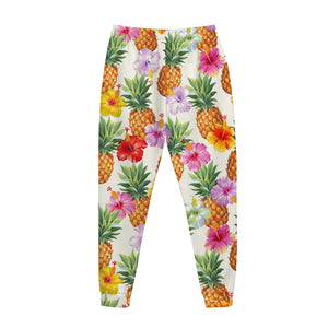 Hawaii Hibiscus Pineapple Pattern Print Jogger Pants