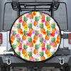 Hawaii Hibiscus Pineapple Pattern Print Leather Spare Tire Cover