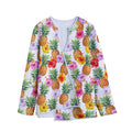 Hawaii Hibiscus Pineapple Pattern Print Long Sleeve Short Coat