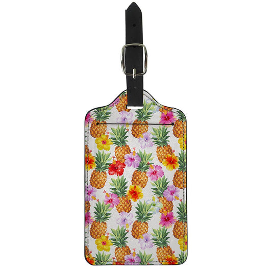 Hawaii Hibiscus Pineapple Pattern Print Luggage Tag