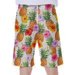 Hawaii Hibiscus Pineapple Pattern Print Men's Beach Shorts