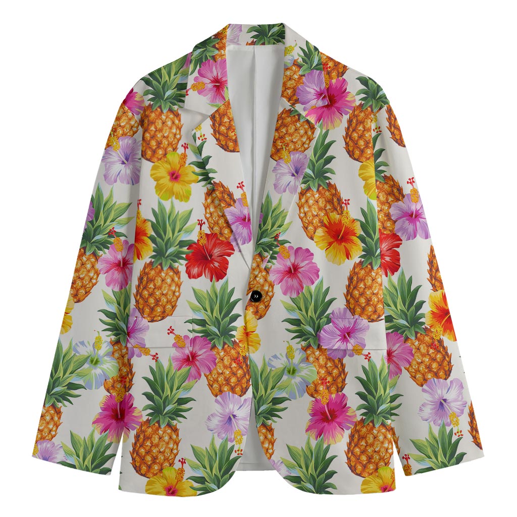Hawaii Hibiscus Pineapple Pattern Print Men's Blazer