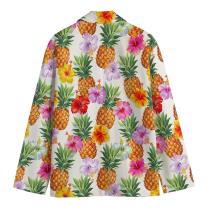 Hawaii Hibiscus Pineapple Pattern Print Men's Blazer