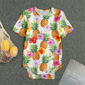 Hawaii Hibiscus Pineapple Pattern Print Men's Bodysuit