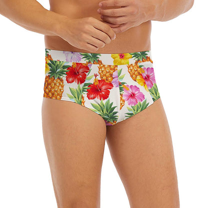 Hawaii Hibiscus Pineapple Pattern Print Men's Briefs