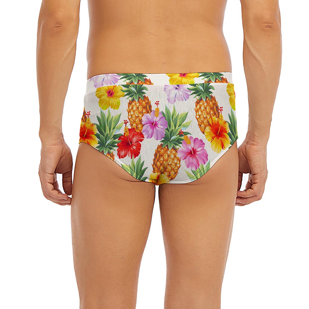 Hawaii Hibiscus Pineapple Pattern Print Men's Briefs