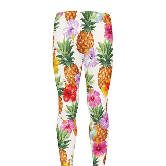 Hawaii Hibiscus Pineapple Pattern Print Men's leggings