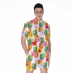 Hawaii Hibiscus Pineapple Pattern Print Men's Rompers