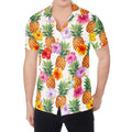 Hawaii Hibiscus Pineapple Pattern Print Men's Shirt