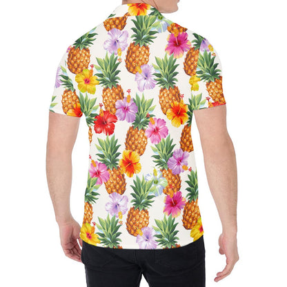 Hawaii Hibiscus Pineapple Pattern Print Men's Shirt