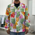 Hawaii Hibiscus Pineapple Pattern Print Men's Shirt Jacket