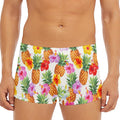 Hawaii Hibiscus Pineapple Pattern Print Men's Short Boxer Briefs