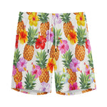 Hawaii Hibiscus Pineapple Pattern Print Men's Sports Shorts