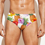 Hawaii Hibiscus Pineapple Pattern Print Men's Swim Briefs