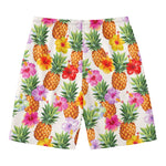 Hawaii Hibiscus Pineapple Pattern Print Men's Swim Trunks