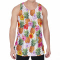 Hawaii Hibiscus Pineapple Pattern Print Men's Velvet Tank Top