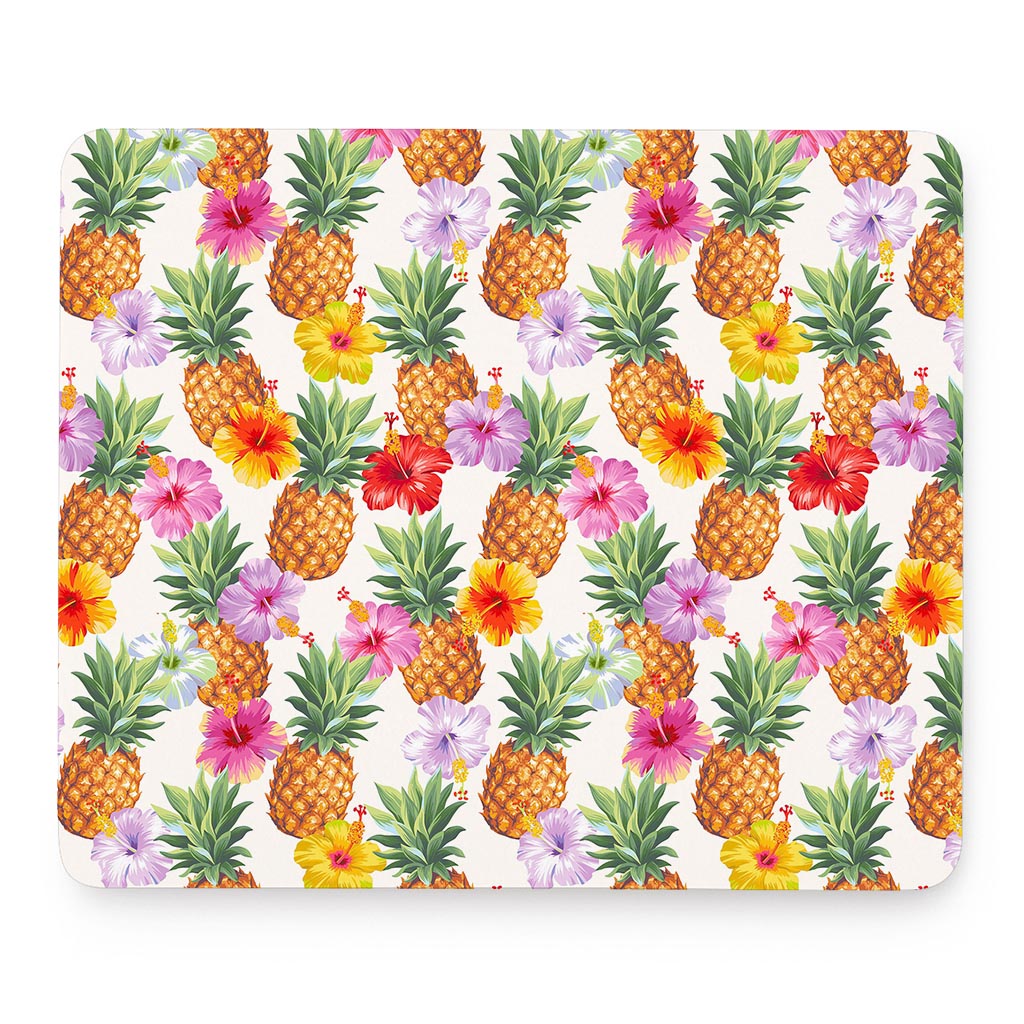 Hawaii Hibiscus Pineapple Pattern Print Mouse Pad