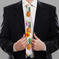 Hawaii Hibiscus Pineapple Pattern Print Necktie