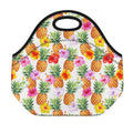 Hawaii Hibiscus Pineapple Pattern Print Neoprene Lunch Bag