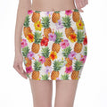 Hawaii Hibiscus Pineapple Pattern Print Pencil Mini Skirt
