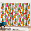 Hawaii Hibiscus Pineapple Pattern Print Pencil Pleat Curtains