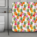 Hawaii Hibiscus Pineapple Pattern Print Polyester Shower Curtain