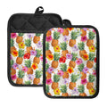 Hawaii Hibiscus Pineapple Pattern Print Pot Holders With Pocket