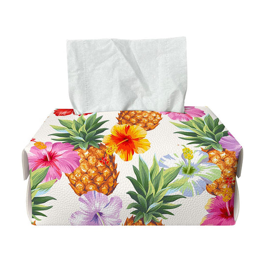 Hawaii Hibiscus Pineapple Pattern Print Rectangle Tissue Box Cover