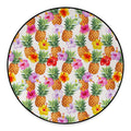 Hawaii Hibiscus Pineapple Pattern Print Round Floor Mat