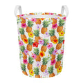 Hawaii Hibiscus Pineapple Pattern Print Round Laundry Basket