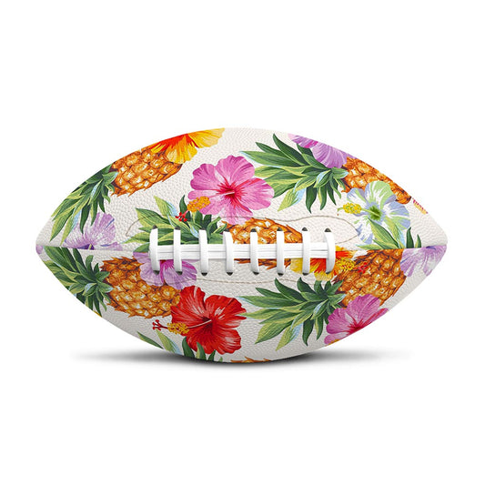 Hawaii Hibiscus Pineapple Pattern Print Rugby Ball